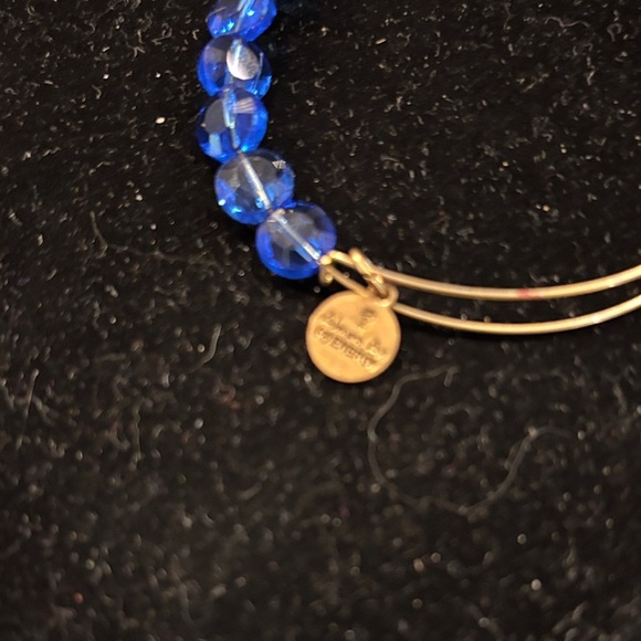 Alex and Ani Blue Bracelet with Gold Charms - Picture 2 of 3